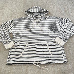 J. Crew Striped Cotton Terry Hooded Sweatshirt M